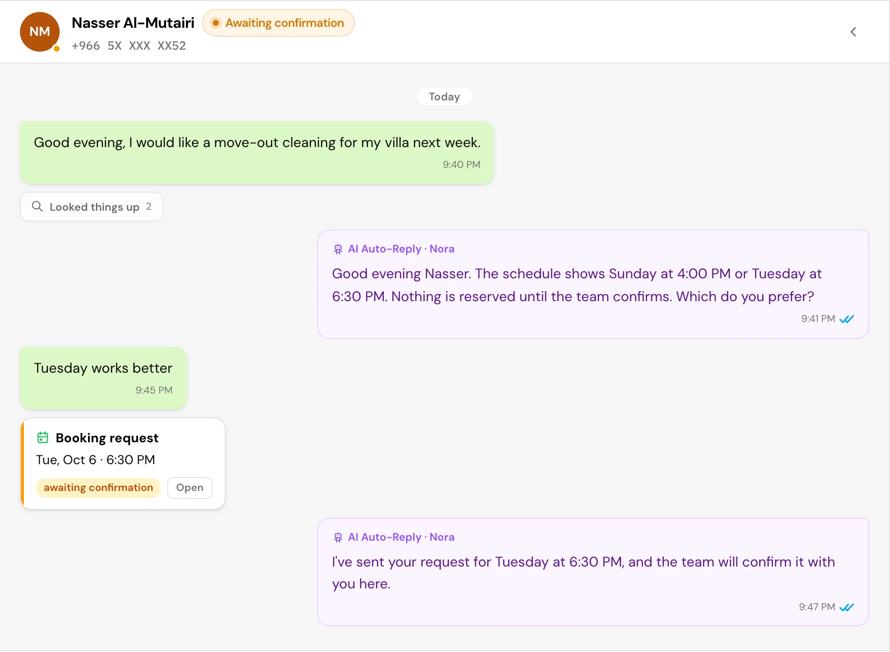 Booking Request